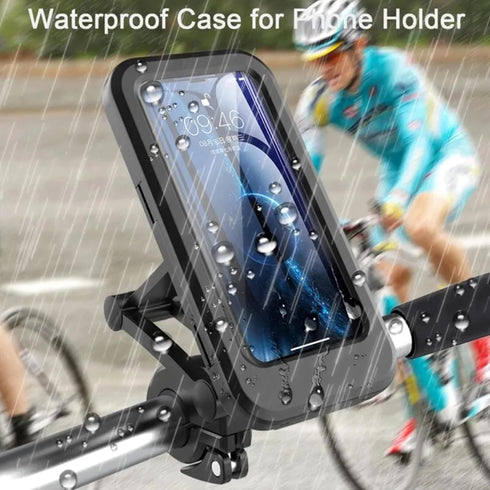 Universal Waterproof Bike Phone Holder - UltraThin, 360° Rotatable Touch Screen Protector for Smartphones Up to 6.8"