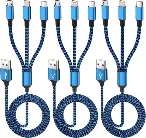 IDISON Multi Charging Cable(3Pack 4FT), 3 in 1 Charging Cable for Multiple