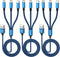 IDISON Multi Charging Cable(3Pack 4FT), 3 in 1 Charging Cable for Multiple