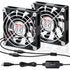 Wathai 2PCS 80mm x 15mm Small USB Fan, USB Cooling Fan 2