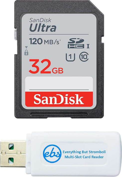 SanDisk 32GB SDHC Ultra Memory Card Bundle for Canon Powershot ELPH 360 HS, SX70 HS, SX620 HS Camera