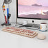 KOOTOP Wireless Keyboard and Mouse, 2.4G Cute Keyboard with Retro Round Keycap for PC, Mac, Laptop, Tablet (Milk Tea)