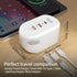 Budi 38W 3-Port USB Wall Charger, Multifunctional Built-in USB Cable Fast Charger for iPhone/Tablet/Samsung