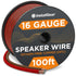 InstallGear 16 Gauge Speaker Wire (100ft - Red/Brown) for Car Speakers, Home Theater, Surround Sound
