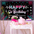 Music Happy Birthday Party Backdrop, Large Fabric Banner for Teens, 73 x 43 Inches