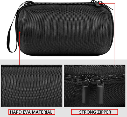 Geekria Shield Speaker Case Compatible with Ultimate Ears Wonderboom 3, 2 Bluetooth Speakers Case Cover, Replacement Hard Shell Portable Speaker Protective Carrying Bag with Keychain Hook (Black)