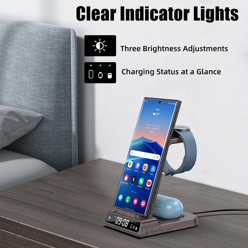 Wireless Charger for Samsung, 3 in 1 Charging Station for Galaxy Phones, Buds, and Watch