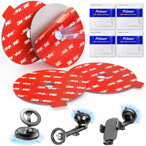 Adhesive Sticky for Car Phone Mount: 4 Pcs 75mm Double Sided Pad