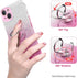 Slim Glitter Case for iPhone 13 with 360° Ring Holder Kickstand, Shock-Absorbent Protective Cover (Pink)