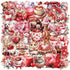 SVGDHZK 50pcs Album Valentine's Day Transparent PET Stickers Vintage Valentine Stickers Sweet Confession Sticker