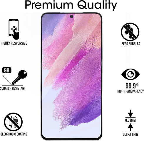amFilm (3 Pack) Tempered Glass Screen Protector Compatible with Samsung Galaxy S21 FE (Fan Edition 5G 2021), HD Clear,