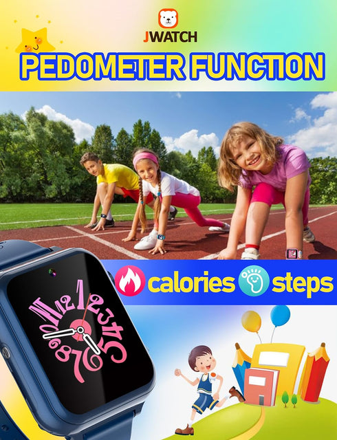 Kids Smart Watch Phone SOS with 10 Stories, 24 Puzzle Games, Alarm Clock - Toys for Ages 6-12 Boys Girls