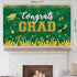 Green Graduation Banner 2025 Congrats Grad, Large Fabric Backdrop for Graduation Party Decoration 71 x 43”