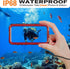 iPhone 15 Waterproof Case Compatible with MagSafe - Metal Heavy Duty IP68 Underwater Case, Red