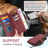 Asuwish Phone Case for LG Velvet 5G, Wallet Cover with Tempered Glass Screen Protector, Leather Flip Card Holder, Red