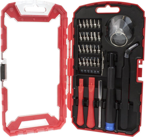 NuMax 32-Piece Precision Cell Phone Repair Tool Kit for iPhone, MacBook, iPad - Red