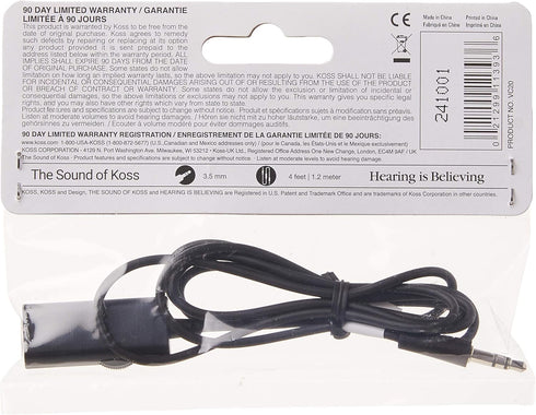 Koss 155954 VC20 Volume Control - 39-Inch Cord, Compatible with Cell Phones and Headphones
