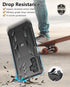 TPU Soft Shock Proof Case for Samsung Galaxy A13 5G - Heavy Duty Military Grade Rugged Cover with Kickstand (Black).