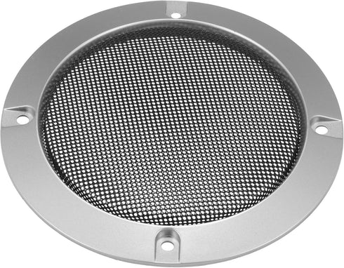 X AUTOHAUX 4" Silver Tone Speaker Grille Cover Mesh Trim, Round Subwoofer Grille Horn Protective Guard