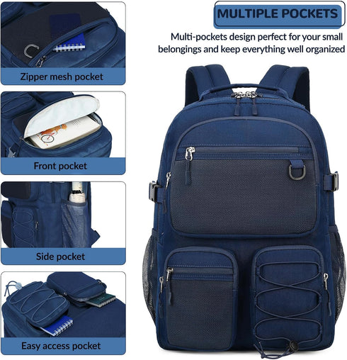 Daypack 15.6 inch Backpack Lohol Water Resistant with Mulitiple Pockets for School Travel Outdoor College, Laptop