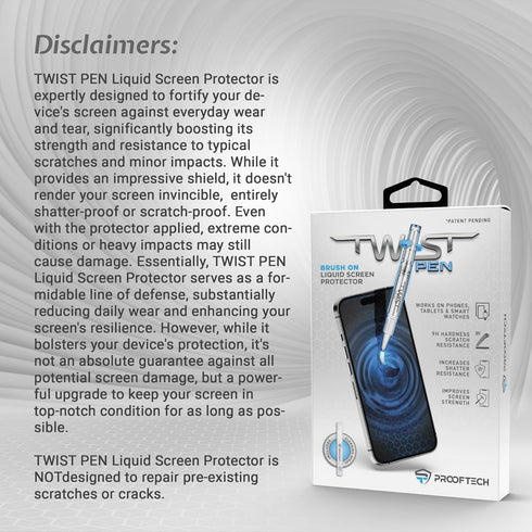 TWIST PEN Liquid Glass Screen Protector - Nano Protection for Phones, Tablets, Smart Watches - Scratch & Crack