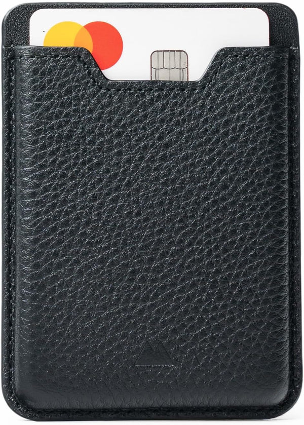 Mous MagSafe Compatible Wallet Card Holder for iPhone 15, 14, 13, and 12 Models - Black Leather Accessory