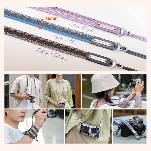 66.1lb, PGYTECH Camera Shoulder Strap Slim Trendy Style, Quick Release Braided Rope Camera Strap Holds Adjustable Neck