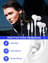 USB C Headphones for Apple iPhone 15 Plus iPad/Google Pixel 8 8A 7 Pro 7A/ Samsung Galaxy S24 S23 S22 S21 Ultra Android Earbud Wired Type C Earphones Magnetic Small Ear Buds with Microphone White