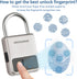 Fingerprint Padlock, Smart Biometric Lock with USB Charging, Suitable for Luggage, Suitcase, Backpack, Gold