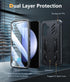 FNTCASE Galaxy S23 FE Case: Military Grade Shockproof TPU Cover with Kickstand & Screen Protector - Black Full