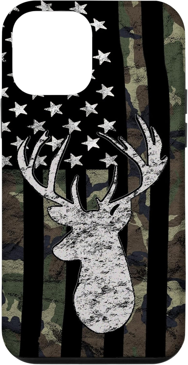 American Flag Whitetail Buck Camouflage Deer Hunting Case for iPhone 12 mini