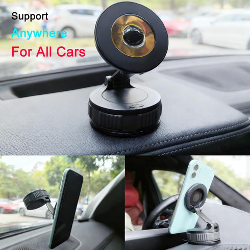 RIAYVIL Car Phone Holder Mount with Nano Gel Vacuum Magnetic Suction,Magsafe Car Holder, Phone Mount