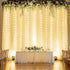 Tao-Ge 10ft 10ft x Champagne Sheer Tulle Backdrop Curtains with Lights String for Party Wedding Wrinkle Free Curtain
