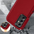 Galaxy A15 5G Case with Kickstand, 3-Layer Military Grade Protective Cover, Shockproof Silicone - Red/Black