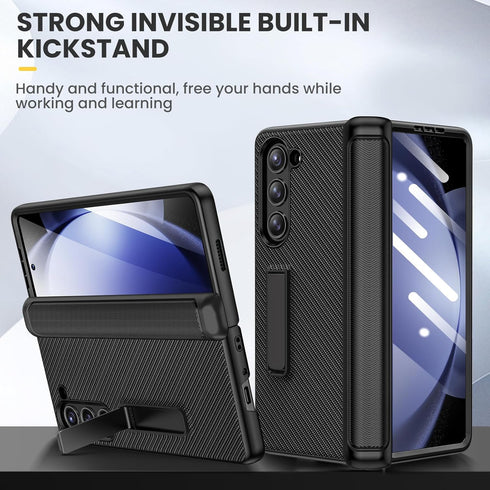 Ruky 5 5, for Galaxy Z Fold Case, with Magnetic Kickstand and Hinge Protection, Full Body Cases Built-in Screen