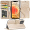 Arae Wallet Flip Cover for iPhone 12 and iPhone 12 Pro - Card Holder and Wrist Strap, Champagne Gold