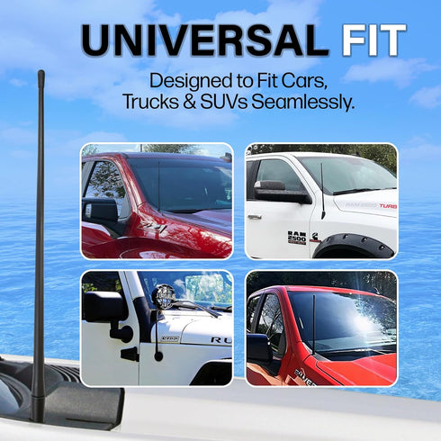 Votex 13 Inch - All-Terrain Flexible Rubber Antenna Accessories - Spring Steel Internal Core
