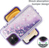 Asuwish iPhone 12 Mini Case 5.4" - Bling Liquid Glitter, Clear Hybrid Silicone, Military Grade Protection, Purple.