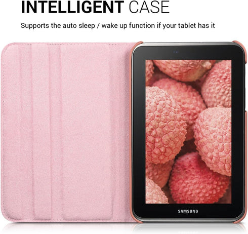 kwmobile Rotating Case for Samsung Galaxy Tab 2 7.0 P3110 / P3100, PU Leather Cover with Stand - Rose Gold