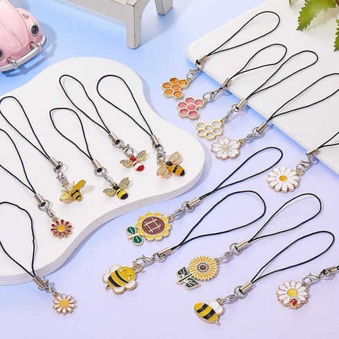 16 Pcs Kawaii Cell Phone Charms, Aesthetic Phone Strap Hanging Pendants for Jewelry Making