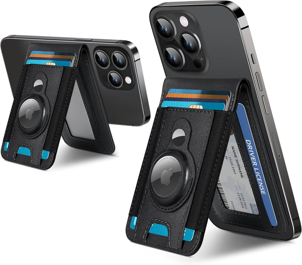 3-in-1 Magnetic Wallet with AirTag Holder for iPhone, Magnetic Wallet Stand for iPhone 16/15/14/13/12 Series