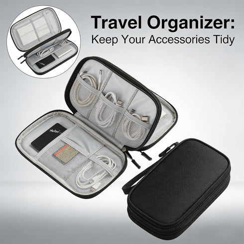vigorm Travel Storage Box - Hard EVA Protective Cover for Mobile Power Bank, Charger, Cable, Phone and Accessories
