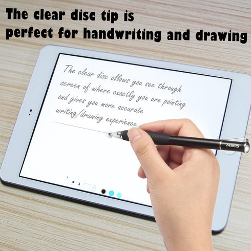 MEKO 2nd Generation Disc Stylus Pen Bundle for iPhone, iPad Pro/Mini/Air, Samsung Galaxy Note, 6 Replacement Tips