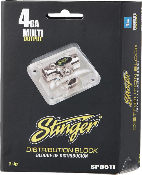 Stinger SPD511 PRO Series T-Block Power/Ground Distribution with Three 4 Gauge Inputs
