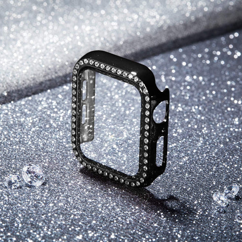 Recoppa Compatible Apple Watch Case with Screen Protector 45mm Series 7, Bling Crystal Rhinestone Bumper Case