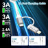 USB to USB-C and Lightning Cable Combo, 2 in 1 Coiled Cable for Apple Carplay & Android Auto, Fast Charge