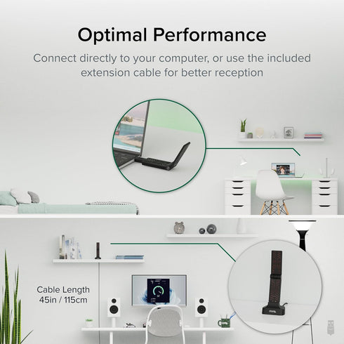 Plugable WiFi 6 USB WiFi Adapter for Desktop PC and Laptops, AX1800 USB 3.0 and USB C Wireless Adapter