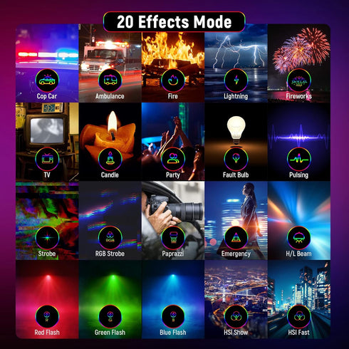NEEWER Magnetic RGB Video Light, 360° Full Color RGB61 LED Camera Light with 3 Cold Shoe Mounts, 2500K-8500K