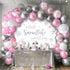 Mocsicka Snowflake Baby Shower Backdrop, Winter Wonderland Photography Background, Pink & Silver Snowflakes