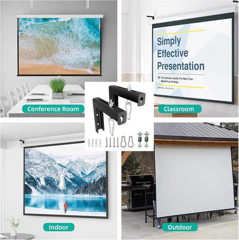 GZQIUYI 6 Inch 66lbs, Projector Screen Pull Down Mount Kit, Universal Projector Screen Ceiling & Wall Mount, Adjustable